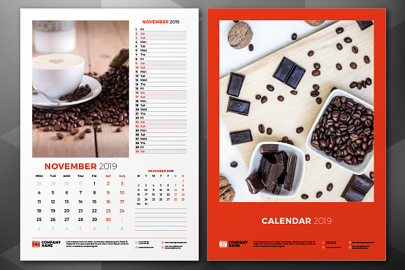 Wall Calendar 2019 in Stationery Templates - product preview 1