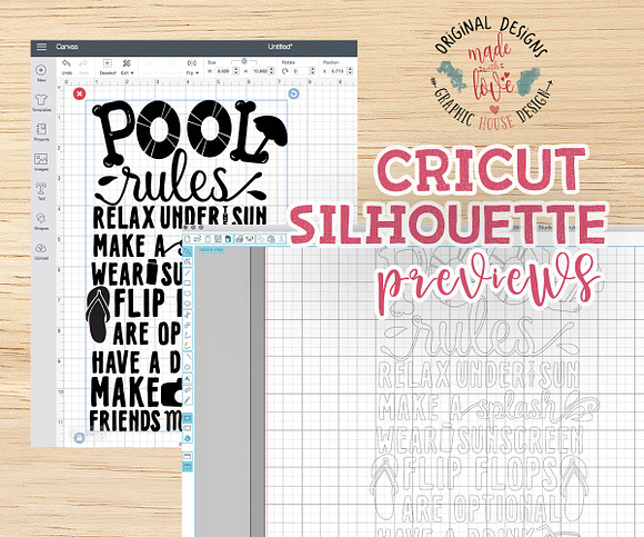 Pool Rules Cut File and Printable in Illustrations - product preview 1
