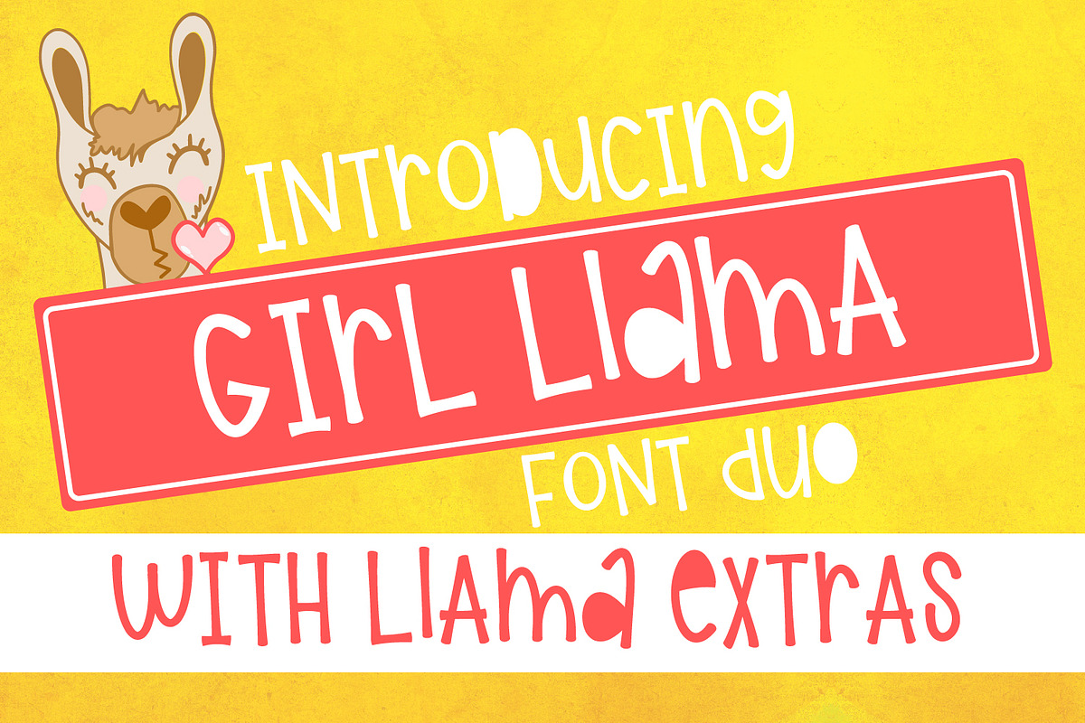 Girl Llama - Font Duo With Extras in Sans-Serif Fonts - product preview 8