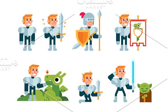 5 Vector Flat Characters Bundle in Illustrations - product preview 4