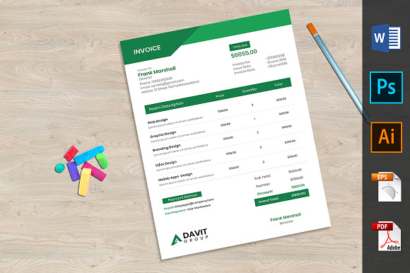 Invoice Template in Stationery Templates - product preview 3