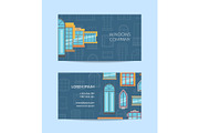 Vector window flat icons business card