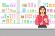 Girl in Cosmetics and Perfumery Shop