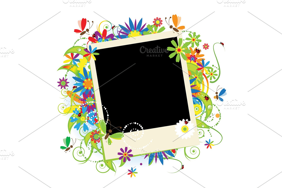 Summer holiday, insert your photo into frame in Illustrations - product preview 8