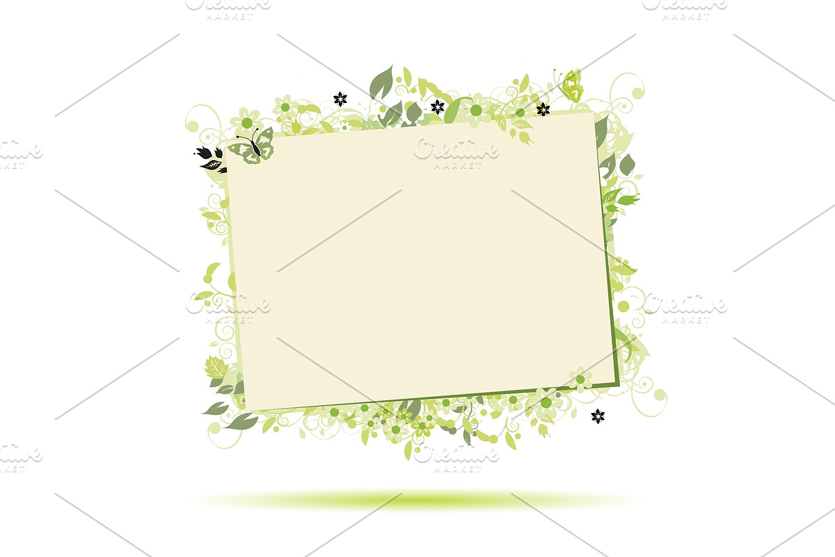 Floral frame beautiful with place for your text in Illustrations - product preview 8