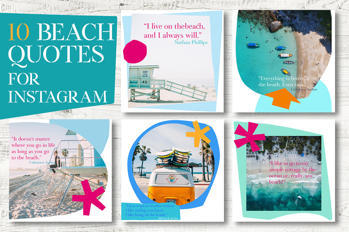 Colorful Beach Instagram Templates in Instagram Templates - product preview 8