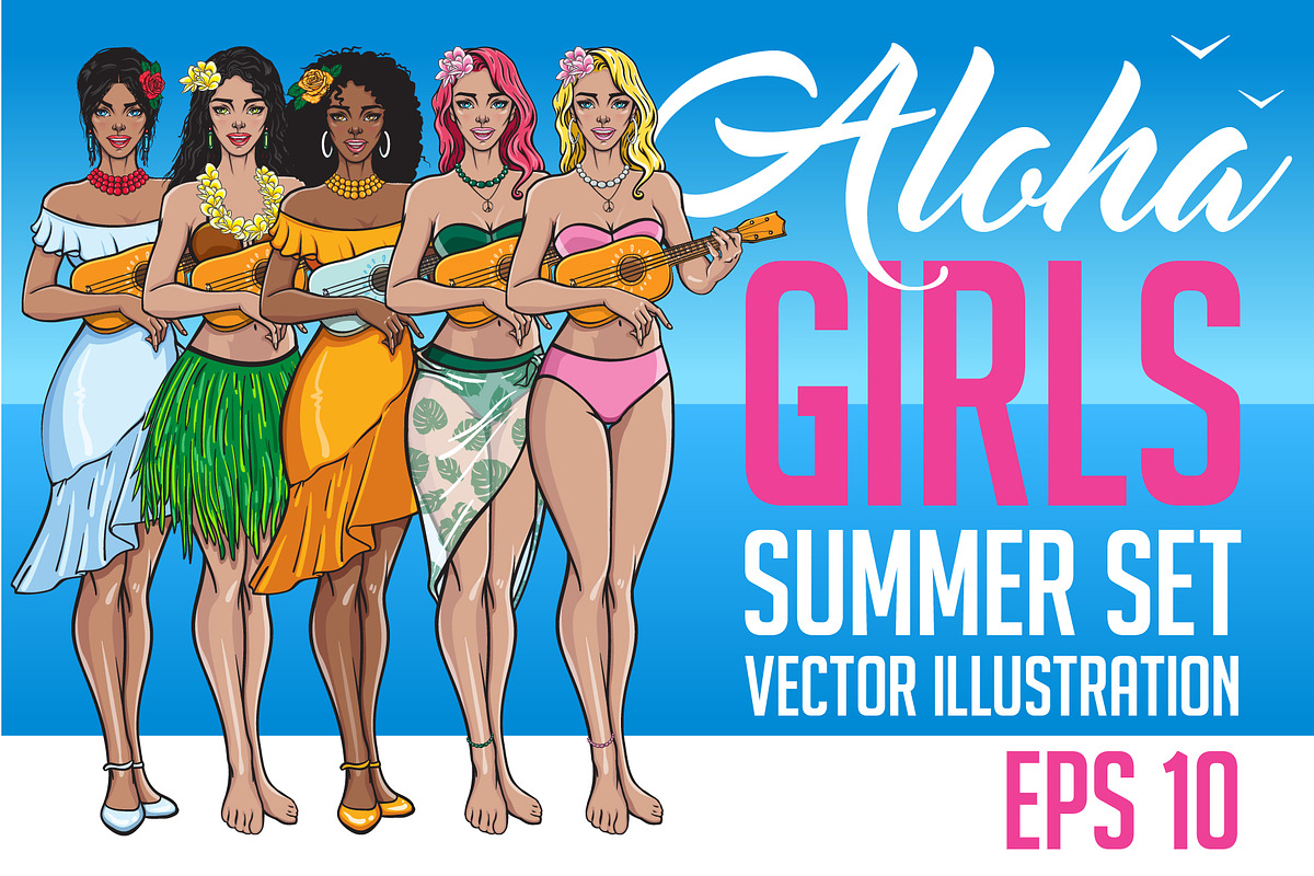 Aloha girls! in Illustrations - product preview 8