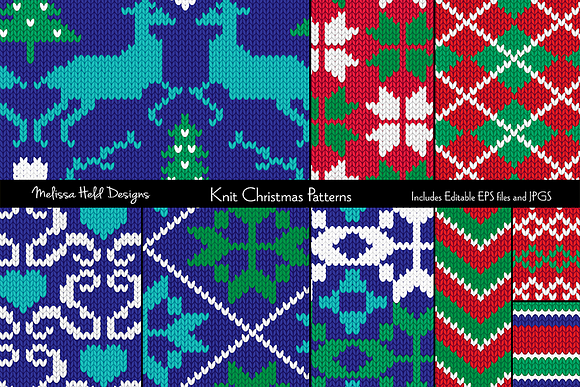 Knit Christmas Patterns in Patterns - product preview 3