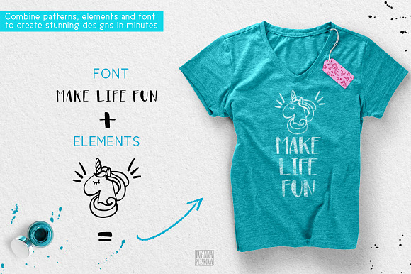 Ivanka Font•Patterns•Vector elements in Script Fonts - product preview 7