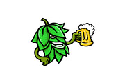 Hops Drinking Beer Mascot