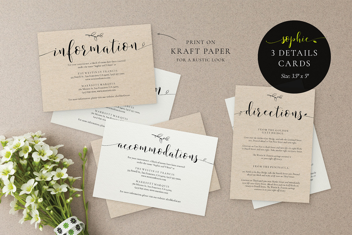 Wedding Information Cards, Sophie in Wedding Templates - product preview 8