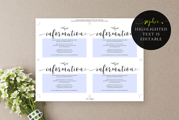 Wedding Information Cards, Sophie in Wedding Templates - product preview 5