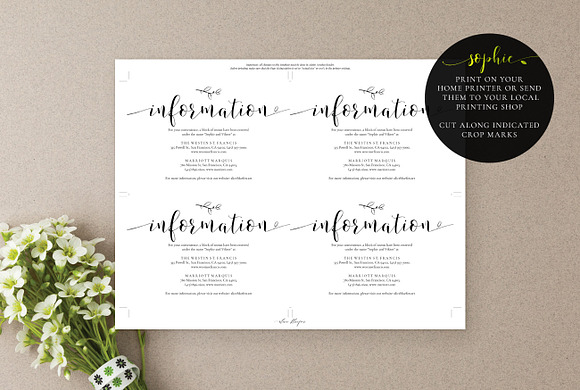 Wedding Information Cards, Sophie in Wedding Templates - product preview 6