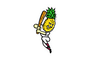 Pineapple Baseball Batting Mascot