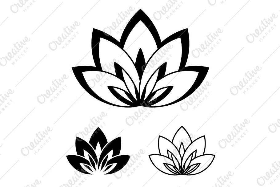 Lotus flower logo, a symbol of yoga in Graphics - product preview 8