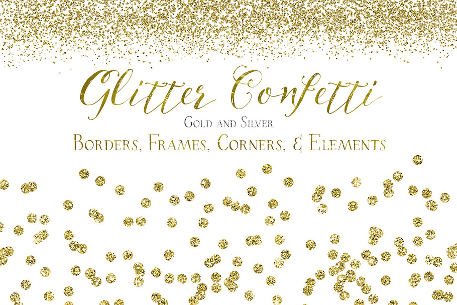 Glitter Confetti Borders & Elements in Textures - product preview 8
