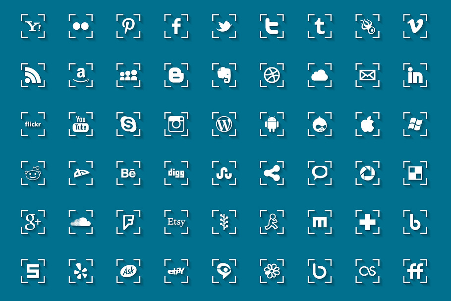 Social media icons - with shadow
