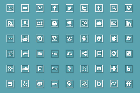 Social media icons - with shadow in Icons - product preview 1