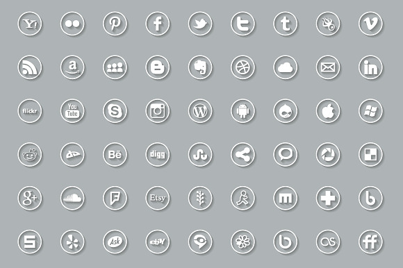 Social media icons - with shadow in Icons - product preview 2
