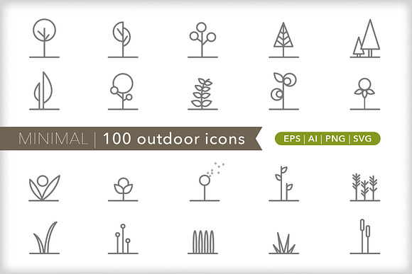 Minimal 100 outdoor icons in Travel Icons - product preview 4