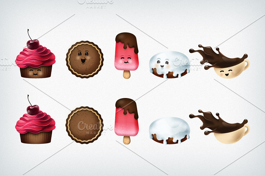 Cute Sweets and Coffee - Food Icons