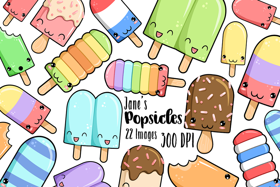 Kawaii Popsicle Clipart