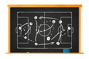 Chalk game plan on football field