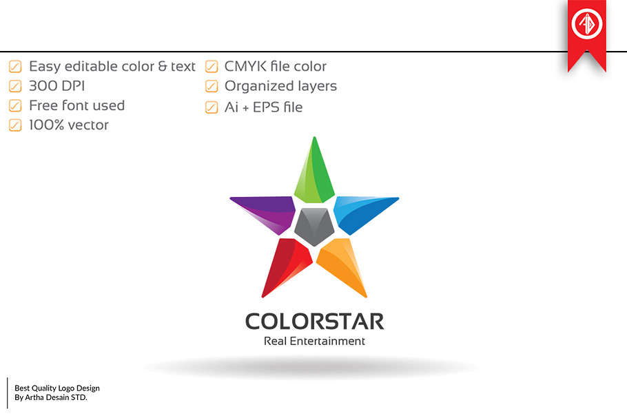 Creative Color Star - Logo Template in Logo Templates - product preview 8