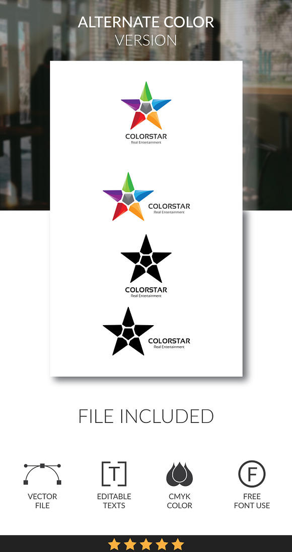 Creative Color Star - Logo Template in Logo Templates - product preview 5