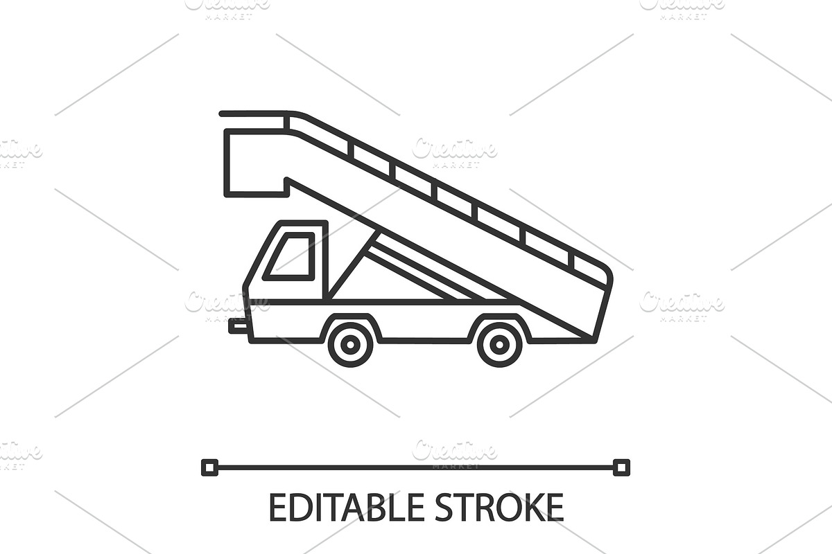 Stair truck linear icon in Graphics - product preview 8