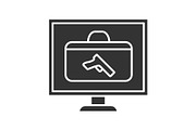 X-ray baggage scanner glyph icon