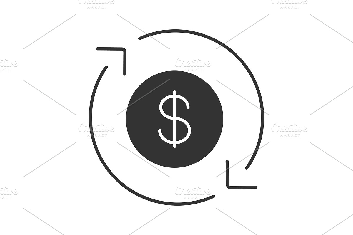 Dollar currency exchange glyph icon in Graphics - product preview 8