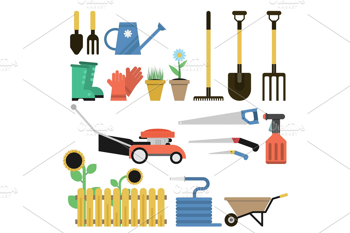 Gardener Flat Set in Illustrations - product preview 8