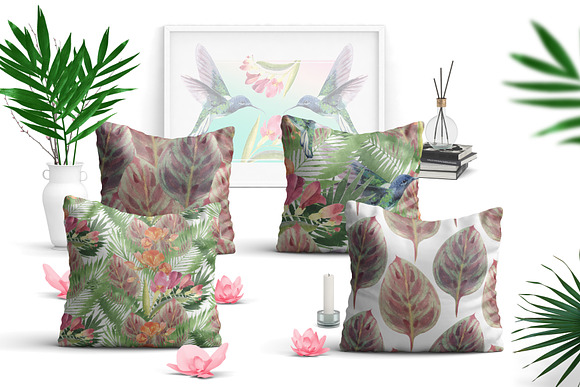 Tropical plants and birds of paradis in Illustrations - product preview 8