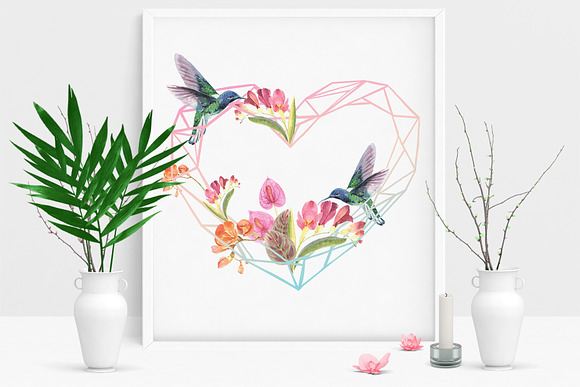 Tropical plants and birds of paradis in Illustrations - product preview 10