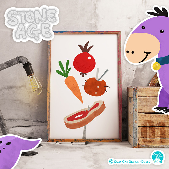 Stone Age Flintstone Clip Art in Illustrations - product preview 3