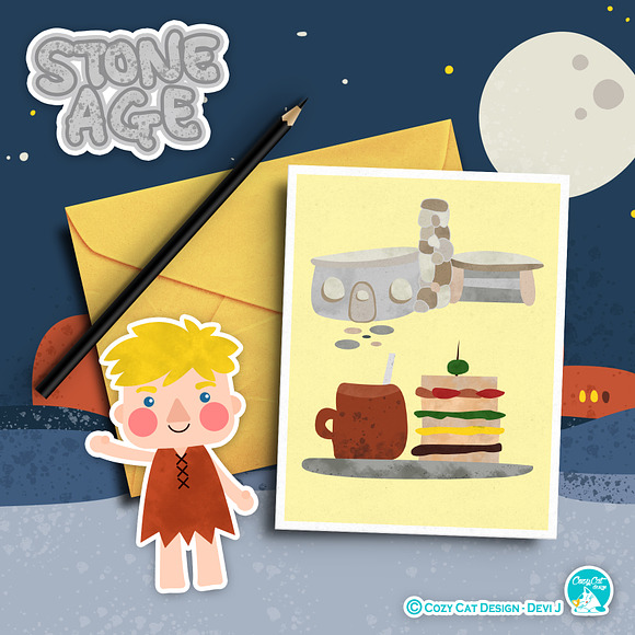 Stone Age Flintstone Clip Art in Illustrations - product preview 5