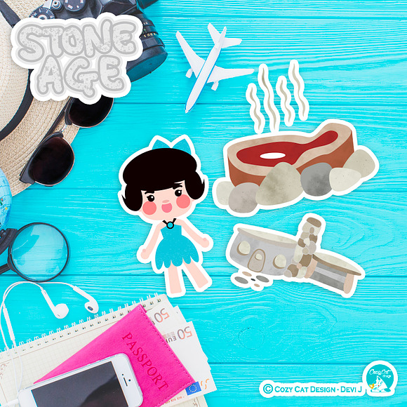 Stone Age Flintstone Clip Art in Illustrations - product preview 6