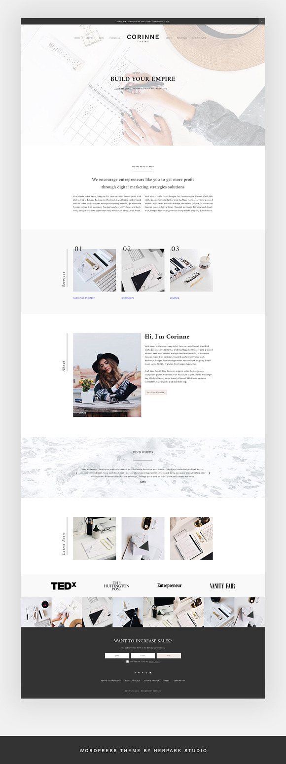 Corinne - A Theme for entrepreneurs in WordPress Business Themes - product preview 1