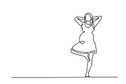 Happy pregnant woman silhouette