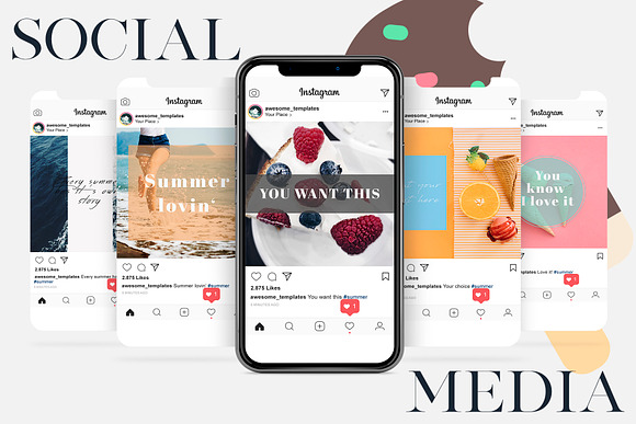 Summer Social Media Pack  in Instagram Templates - product preview 2