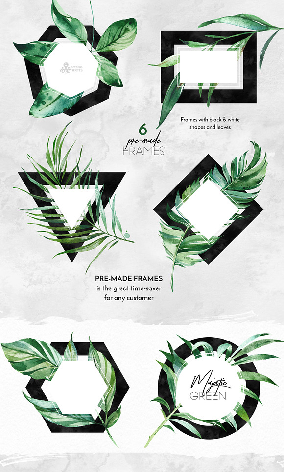 Majestic Green. Giant Design Kit. in Illustrations - product preview 7