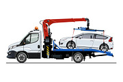 Vector tow truck template