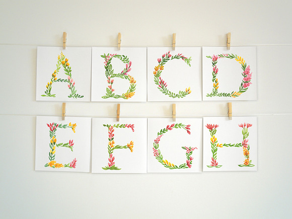 Spring Flowers Alphabet in Illustrations - product preview 1