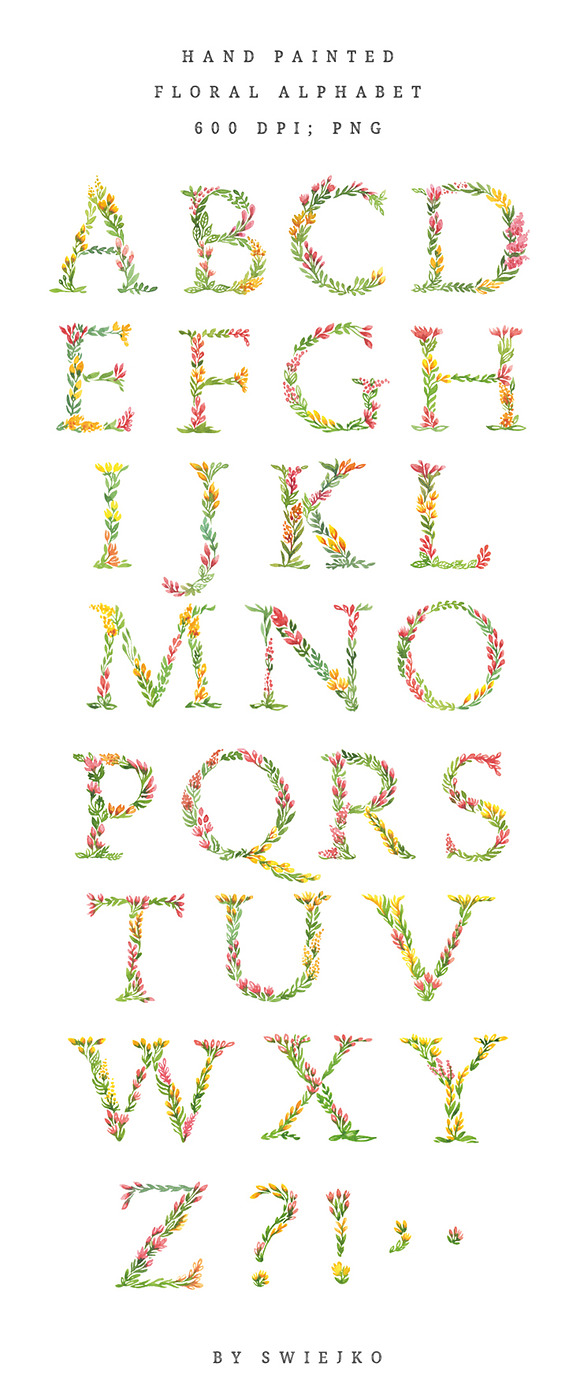 Spring Flowers Alphabet in Illustrations - product preview 3