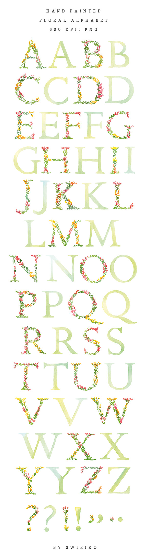 Spring Flowers Alphabet in Illustrations - product preview 5