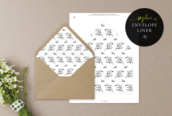 Printable Envelope Liner, Sophie in Wedding Templates - product preview 2