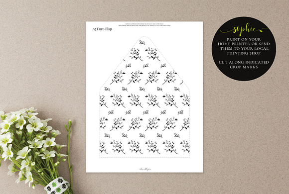 Printable Envelope Liner, Sophie in Wedding Templates - product preview 5