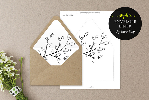 Printable Envelope Liner, Sophie in Wedding Templates - product preview 1