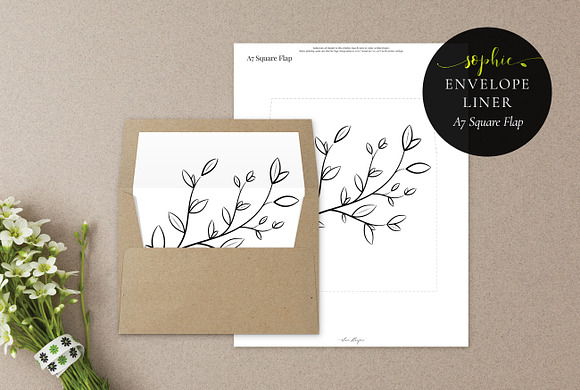 Printable Envelope Liner, Sophie in Wedding Templates - product preview 3